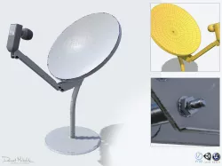 Small Satellite Dish Low-poly 3D model