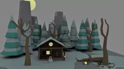 Snow Cabin isometric  3D model