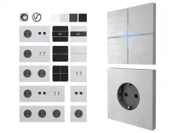 Sockets and switches Basalt Low-poly 3D model