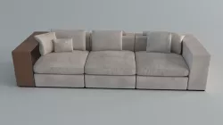 Sofa4seats Flexform Groundpiece Low-poly 3D model