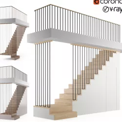 Staircase with storage 3D model