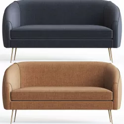 Stella Mid Century Loveseat Westelm 3D model