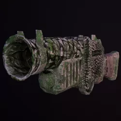 Stylize Stone Moss Gun  Low-poly 3D model