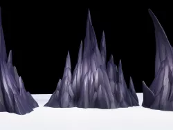 Stylized Dark Rocks Low-poly 3D model