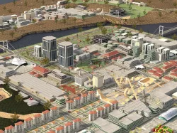 Super Big City - Garage Floor Parking Bridges Street Roads Lands Low-poly 3D model