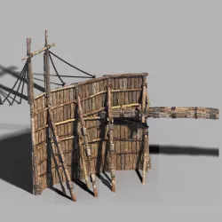 Surface-Yellow River Dam-Vertical Frame 01 3D model