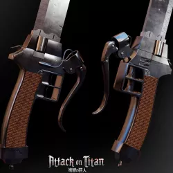sword from the attack on titan Low-poly 3D model