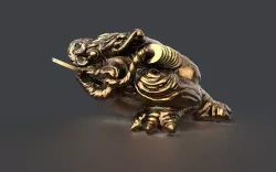 temple money frog Low-poly 3D model