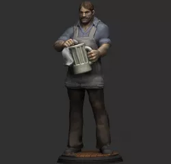 The Bartender Low-poly 3D model
