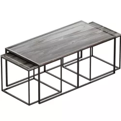 Twilight Marble Nesting Tables Set of Three Crate and Barrel 3D model