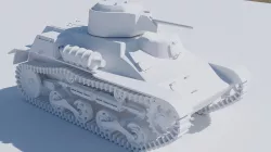 Type 97 Te-Ke tankette Low-poly 3D model