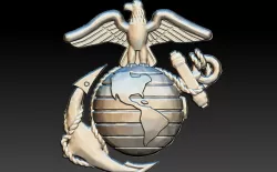 USA Marines Insignia CNC Eagle Globe artcam aspire relief  3D model