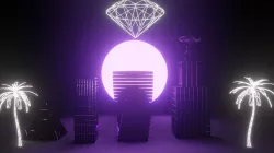 Vaporwave City Presets Low-poly 3D model