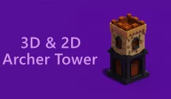 Voxel Archer Tower 3D And Isometric Sprite 3D model