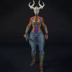 Warrior Kiara Low-poly 3D model