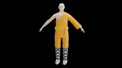 Warrior Monk Low-poly 3D model