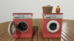Washing machine Low-poly 3D model