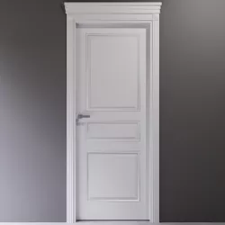 White interior door in classic style 3D model