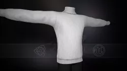 White Winter Turtleneck Low-poly 3D model