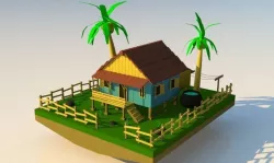 Wood House of Malay 3D model