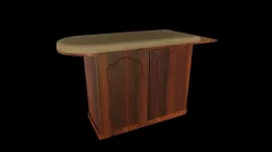Wooden Ironing Table Low-poly 3D model