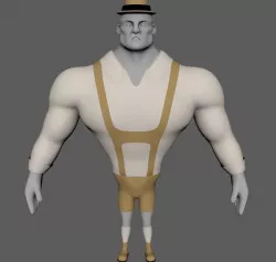 Yodeling Macho Character Low-poly 3D model