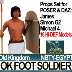 Ancient Egyptian OK Foot Soldier Props Set Poser Daz 3D model