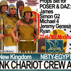 Ancient Egyptian War Chariot Crew NK Props Poser Daz A 3D model