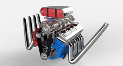 Blown V8 3D model
