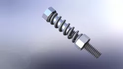 Bolt and nut with dynamic spring