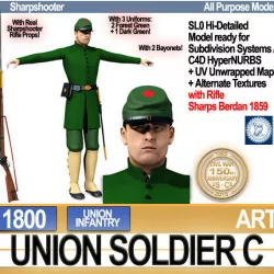 Civil War Union Soldier C Infantry Sharpshooter 3D model