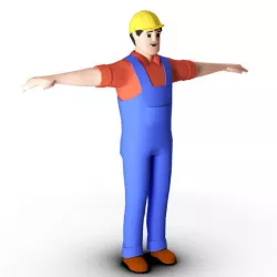 Construction Worker Low-poly  3D model