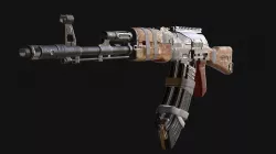 custom ak74 Low-poly  3D model