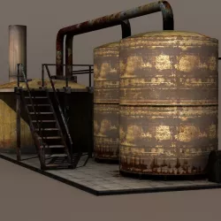 Factory Tanks Low-poly  3D model