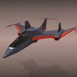 Futuristic spacecraft concept Low-poly  3D model