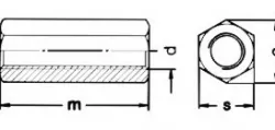 Hex connecting nut M8 DIN6334