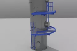 Industrial Equipment Vessels Skid Crane and Piping 3D model