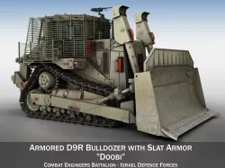 Israeli Armored D9R Bulldozer 3D model