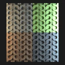 Kaza Concrete - Vine 3d Wall Tiles 3D model