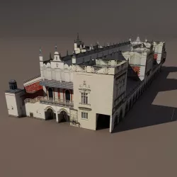 Krakow Sukiennice Hall Low Poly 3d Model 3D model