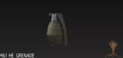 M61 HE Grenade Low-poly  3D model