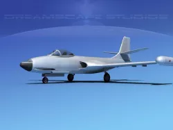 McDonnell F2H-2 Banshee Bare Metal 3D model