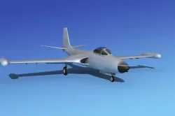 McDonnell F2H-4 Banshee Bare Metal 3D model