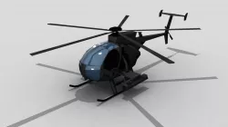 MH6 Helicopter Low-poly  3D model