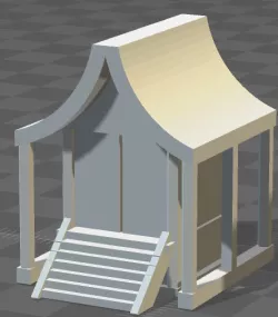 N scale Japanese shrine