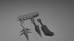 Ninja Weapon Set Low-poly  3D model
