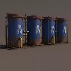 Old Tanks Factory Low-poly  3D model