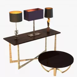 Porta romana lamps and tables set 3D model
