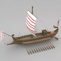 Roman Galley Low-poly  3D model