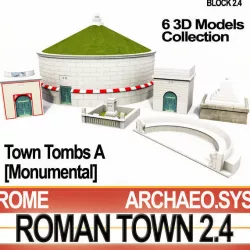 Roman Town Monumental Tombs A 2 4 Low Poly 3D model